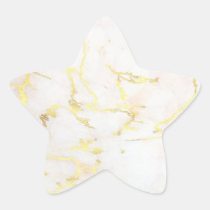 Sticker Étoile Marbre or Modèle noir Ajouter votre texte Moderne