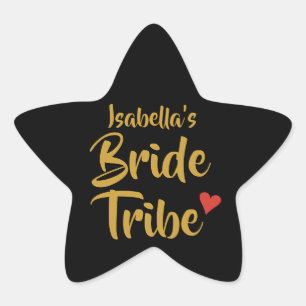 Sticker Étoile Mariée personnalisée Tribu Cœur Rouge