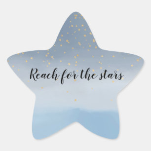 Sticker Étoile Marine Blue Gold Stars Sky Aquarelle