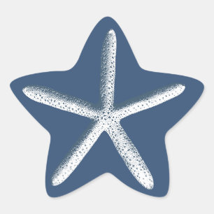 Sticker Étoile Marine Blue Starfish Beach Mariage Faveur