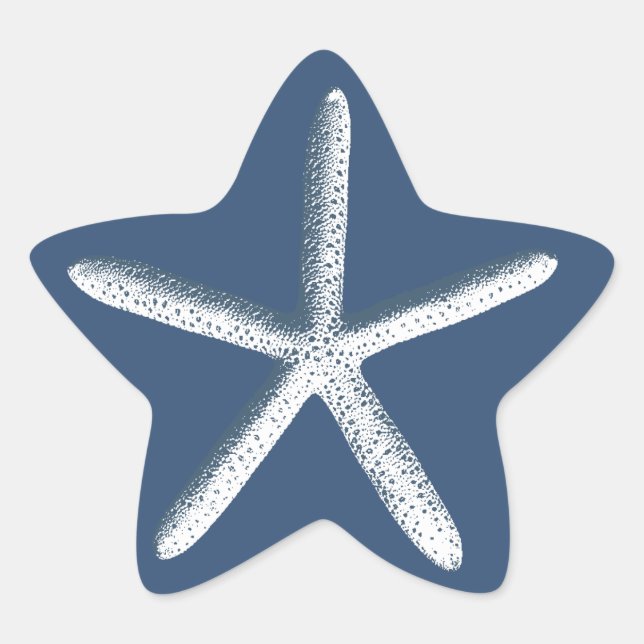 Sticker Étoile Marine Blue Starfish Beach Mariage Faveur (Devant)