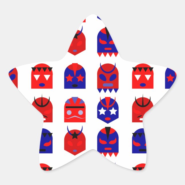 Sticker Étoile masques lucha libre (Devant)