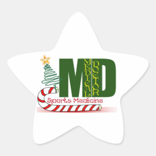 STICKER ÉTOILE MD SPORTS MÉDECINE CHRISTMAS DOCTEUR MÉDICALE