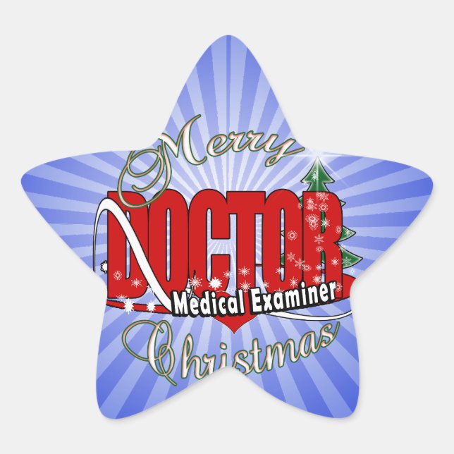 STICKER ÉTOILE MÉDECIN DE NOËL EXAMINATEUR MÉDICALE (Devant)