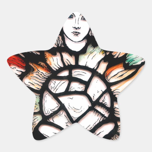 Sticker Étoile Méditation en couleurs (Devant)