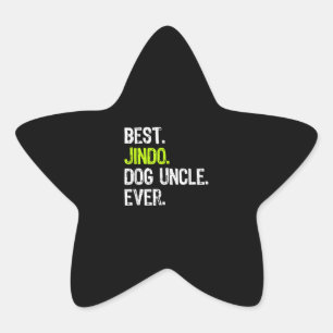 Sticker Étoile Meilleur oncle de chien Jindo jamais Cadeau Pour