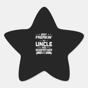 Sticker Étoile Meilleur Oncle Freakin Et Parrain   Cadeaux famili