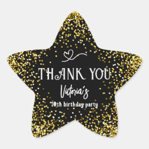Sticker Étoile Merci d'anniversaire de l'or noir