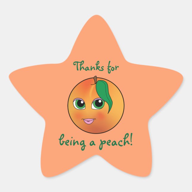 Sticker Étoile Merci d'être une Pêche ! (Devant)