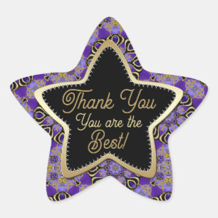 Sticker Étoile Merci Star Purple +Gold Vous êtes le meilleur