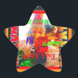 Sticker Étoile Merry Christmas The world around me is happy to ha<br><div class="desc">Merry Christmas The world around me is happy to have you. Create your own world where everything is a blessing. Family friends, work place, hospitals, sports, schools and every inch of the world is what really needs to be appreciated and that is what i am glad of the world. Le...</div>