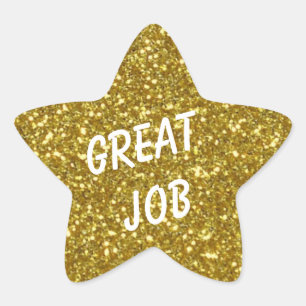 Sticker Étoile Message personnalisé Gold Star avec Parties scinti