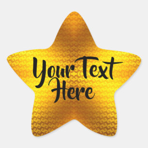 Sticker Étoile Message personnalisé (Grosse étoile dorée) Grand a