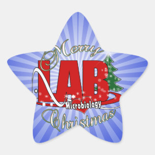 STICKER ÉTOILE MICROBIOLOGIE NOËL TECHNOLOGIE LABORATOIRE MÉDICAL