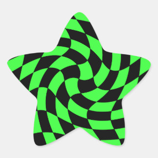 Sticker Étoile Mignonne punk néon vert et noir étoile