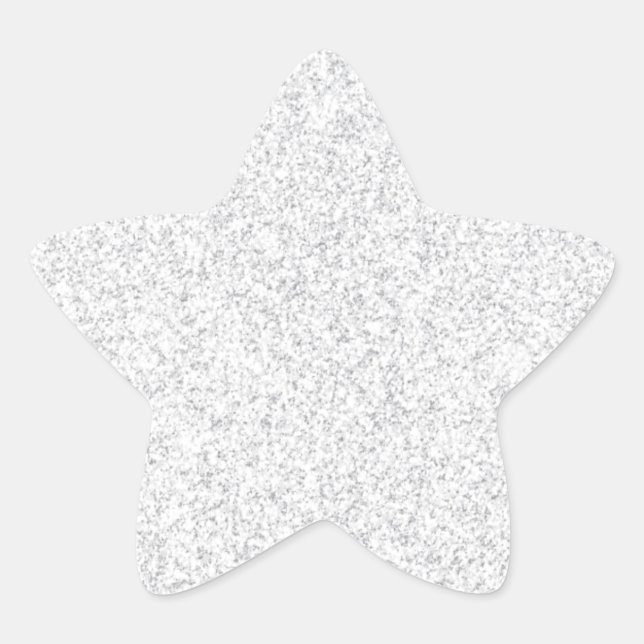 Sticker Étoile Modèle blanc parties scintillant argent (Devant)