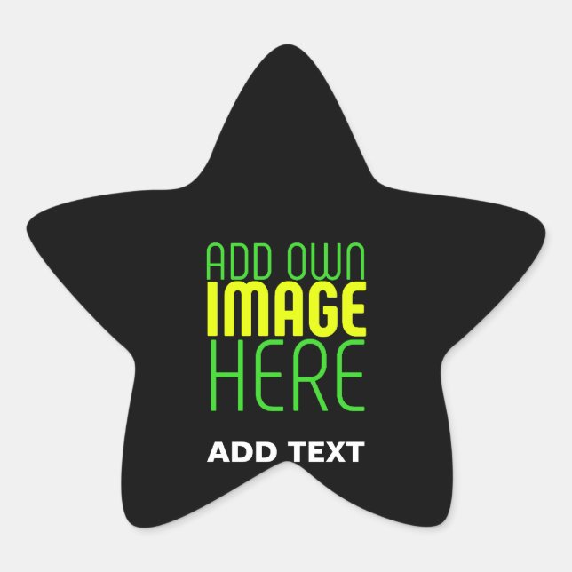 STICKER ÉTOILE MODÈLE DE TEXTE D'IMAGE NOIRE SIMPLE ET MODERNE (Devant)