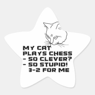 Sticker Étoile Mon Chat Joue Aux Échecs