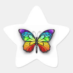 Sticker Étoile Monarque papillon arc-en-ciel