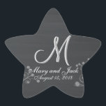 Sticker Étoile Monogramme 3d Rustique Chalkboard<br><div class="desc">Découvrez ce design de tableau rustique Monogram 3d. Retro recherche Vintage pour votre mariage. Monogrammes,  texte et nom de mariée et de mariée sont faciles à changer selon vos besoins. Toutes les oeuvres et images ©nuptial.</div>