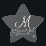 Sticker Étoile Monogramme 3d Rustique Chalkboard<br><div class="desc">Découvrez ce design de tableau rustique Monogram 3d. Retro recherche Vintage pour votre mariage. Monogrammes,  texte et nom de mariée et de mariée sont faciles à changer selon vos besoins. Toutes les oeuvres et images ©nuptial.</div>
