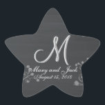 Sticker Étoile Monogramme 3d Rustique Chalkboard<br><div class="desc">Découvrez ce design de tableau rustique Monogram 3d. Retro recherche Vintage pour votre mariage. Monogrammes,  texte et nom de mariée et de mariée sont faciles à changer selon vos besoins. Toutes les oeuvres et images ©nuptial.</div>