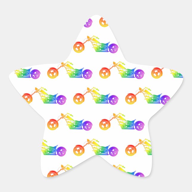 Sticker Étoile Mortocycle arc-en-ciel (Devant)