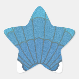 Sticker Étoile Mosaïque Blue Seashell