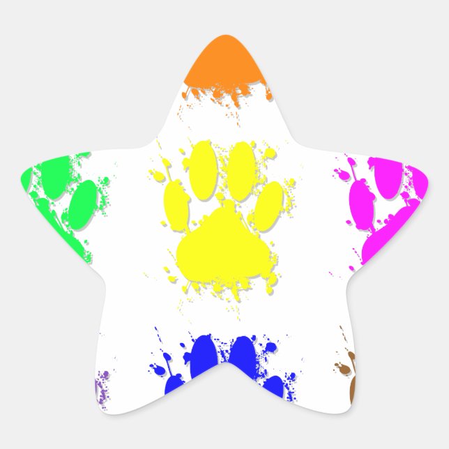 Sticker Étoile Motif à mâchoires pour chien d'encre (Devant)