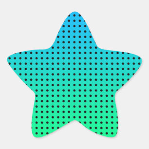 Sticker Étoile Motif à pois turquoise bleu-vert