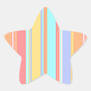 Sticker Étoile Motif à rayures pastel