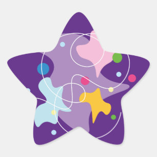 Sticker Étoile Motif abstrait tendance dans les couleurs violet e