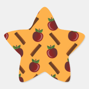 Sticker Étoile Motif Apple Cinnamon