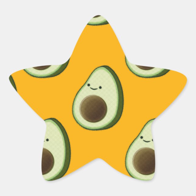 Sticker Étoile Motif Avocado (Devant)