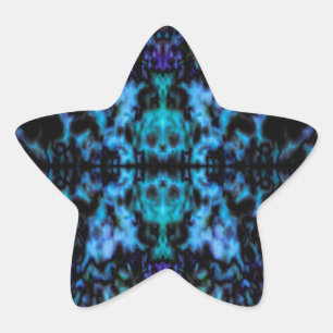 Sticker Étoile Motif de crâne kaléidoscope psychédélique