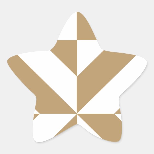 Sticker Étoile Motif de cube géométrique Brown (Devant)