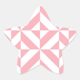 Sticker Étoile Motif de cube géométrique Melon rose