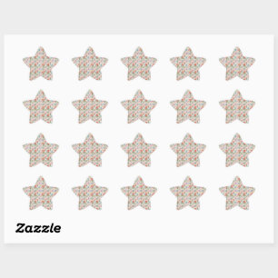 Sticker Étoile Motif de fleurs d'aquarelle moderne