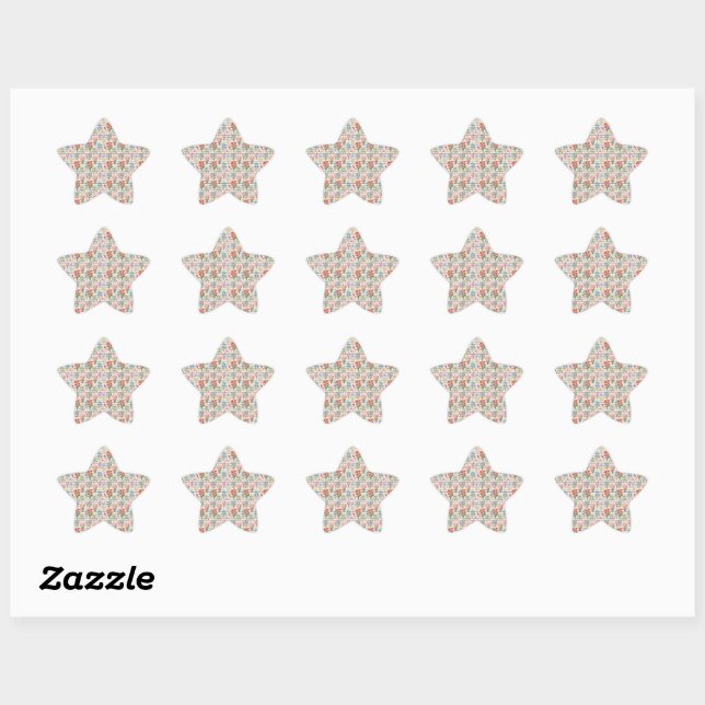 Sticker Étoile Motif de fleurs d'aquarelle moderne (Feuille)