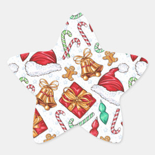 Sticker Étoile Motif de Noël du dessin animé