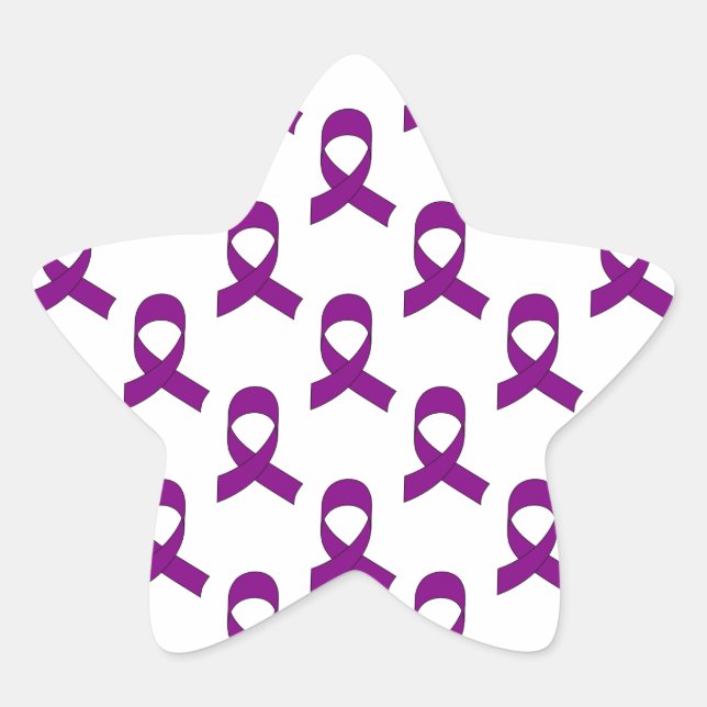 Sticker Étoile Motif de ruban violet (Devant)