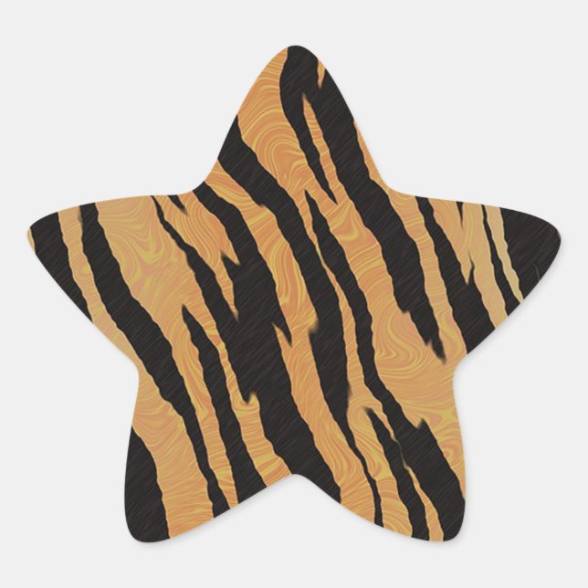 Sticker Étoile Motif de tigre (Devant)