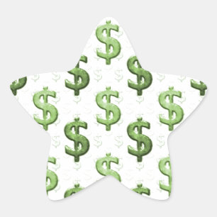 Sticker Étoile Motif des signes Dollar