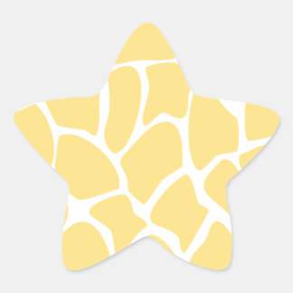 Sticker Étoile Motif d'impression Giraffe en Jaune.