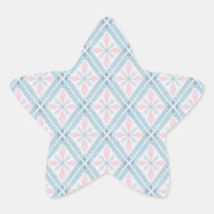 Sticker Étoile Motif Géométrique Diamant Bleu