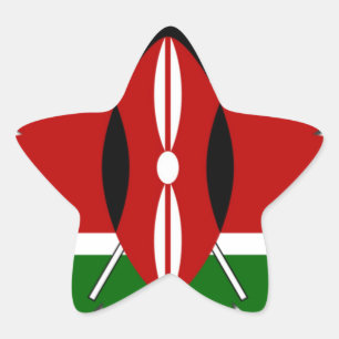 Sticker Étoile Motif kenyan rond : un symbole national