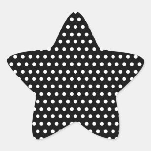 Sticker Étoile Motif Polka noir et blanc. Spotty.