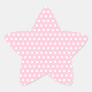 Sticker Étoile Motif Polka Rose et Blanc. Spotty.