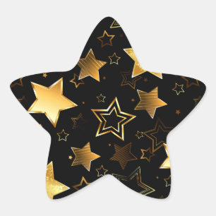 Sticker Étoile Motif sans couture avec étoiles d'or