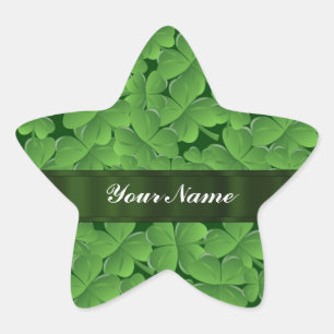Sticker Étoile Motif shamrock vert